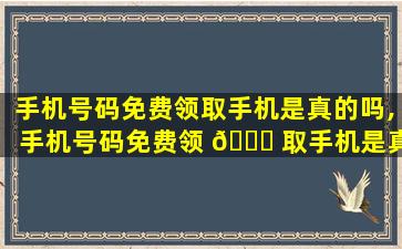 手机号码免费领取手机是真的吗,手机号码免费领 🐕 取手机是真的吗还是假的